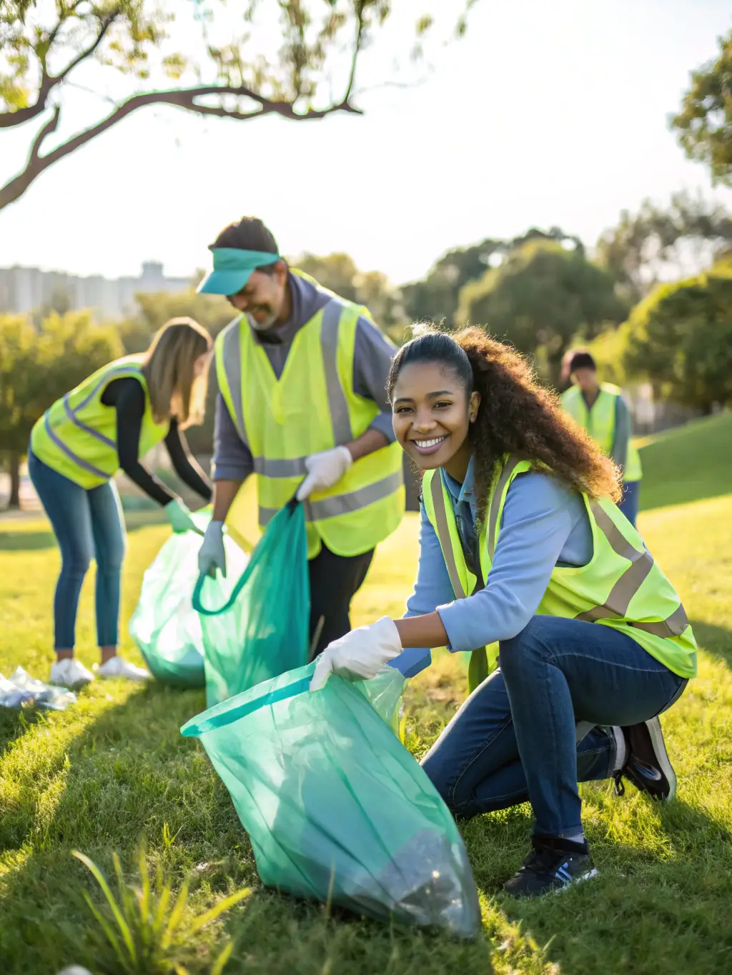 A photograph of volunteers participating in a clean-up effort around the Chapelle de Port-Miou, removing debris and preparing the site for restoration work.
